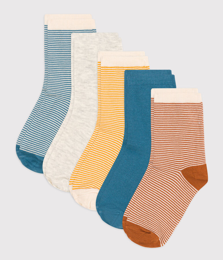 Lot de 5 paires de chaussettes milleraies enfant gar&ccedil;on-fille multicouleur