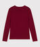 Tee-shirt femme l'iconique en coton manches longues AMARANTE