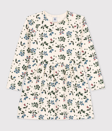 Robe fleurie manches longues en tubique enfant fille