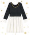 Robe bi-matière brillante bleu SMOKING/jaune DORE