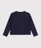 Cardigan enfant en coton uni bleu marine