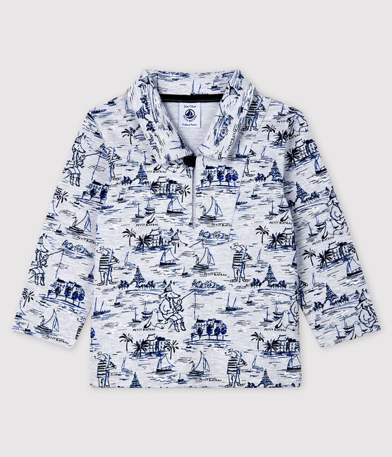 Sweatshirt en molleton imprimé bébé garçon gris POUSSIERE/bleu SMOKING