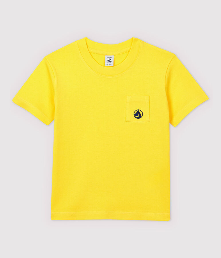 Tee-shirt manches courtes en jersey enfant gar&ccedil;on jaune RAIPONCE