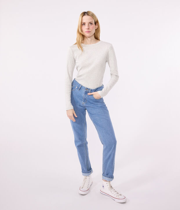 Tee-shirt L'ICONIQUE col rond en coton Femme gris