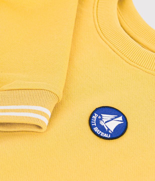 Sweatshirt enfant en coton uni jaune