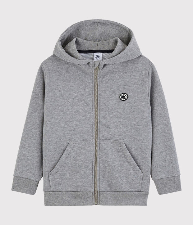 Sweatshirt &agrave; capuche enfant gar&ccedil;on gris