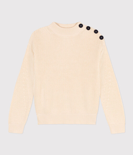 Pull en côte anglaise en coton Femme écru AVALANCHE