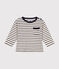 Tee-shirt manches longues en jersey bébé blanc AVALANCHE/bleu SMOKING