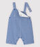 Salopette courte en chaîne et trame bébé garçon bleu SURF/blanc MARSHMALLOW