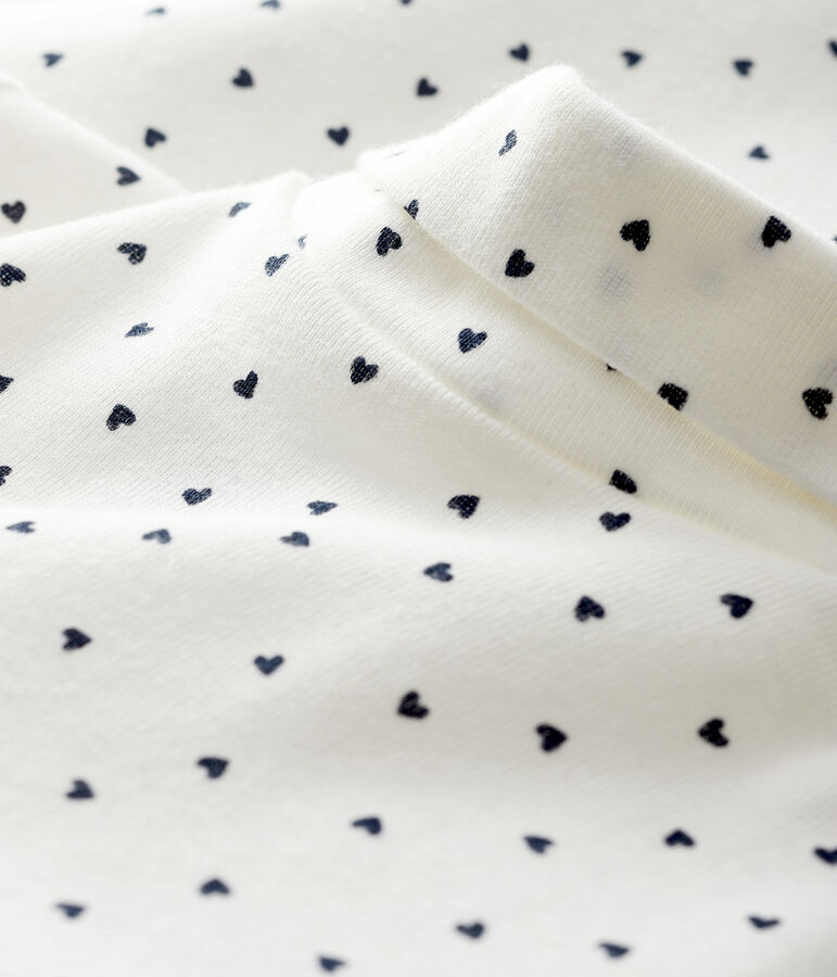 Body manches longues b&eacute;b&eacute; col roul&eacute; blanc MARSHMALLOW/bleu SMOKING