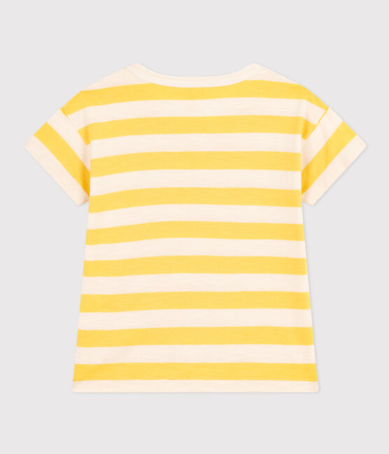 Tee-shirt rayé en jersey flammé enfant garçon jaune NECTAR/ AVALANCHE