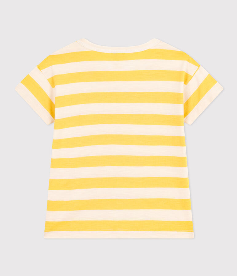 Tee-shirt ray&eacute; en jersey flamm&eacute; enfant gar&ccedil;on jaune NECTAR/ AVALANCHE