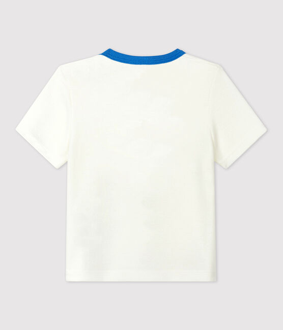 Tee-shirt manches courtes à motif marin en coton bébé blanc MARSHMALLOW
