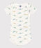 Body manches courtes en coton imprimé bébé blanc MARSHMALLOW/blanc MULTICO