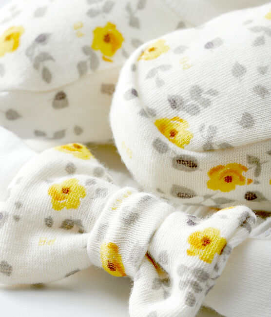 Lot bandeau et chaussons bébé fille en laine et coton variante 1