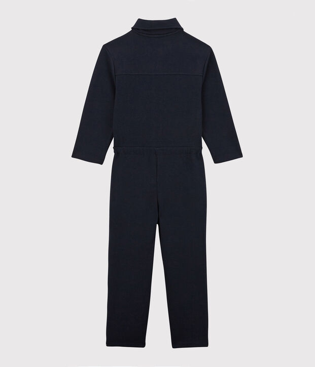 Combinaison en coton imprim&eacute;e enfant fille bleu marine