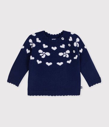Pull bébé en laine et coton à motifs nœuds
