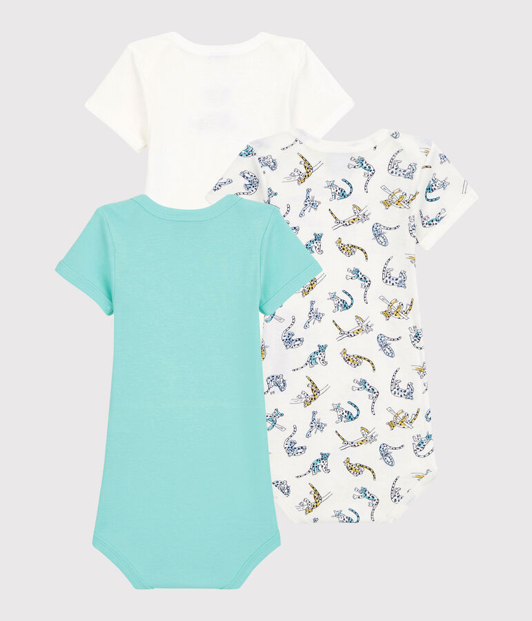 Lot de 3 bodies manches courtes panth&egrave;res b&eacute;b&eacute; en coton biologique variante 1