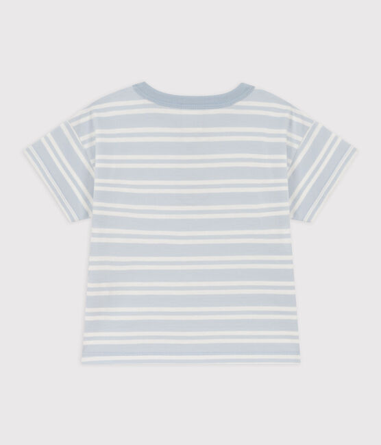 Tee-shirt manches courtes bébé en jersey rayé GOMME/ MARSHMALLOW