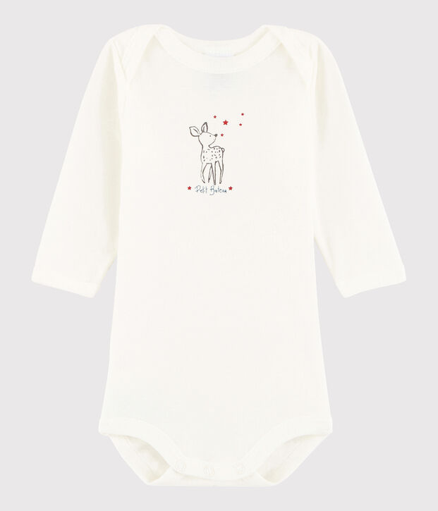 Body manches longues b&eacute;b&eacute; gar&ccedil;on blanc Lait