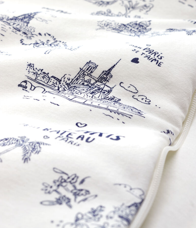 Gigoteuse toile de Jouy Paris b&eacute;b&eacute; en c&ocirc;te blanc MARSHMALLOW/bleu MEDIEVAL
