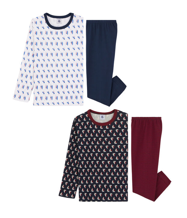 Duo de pyjamas petite fille en c&ocirc;te multicouleur