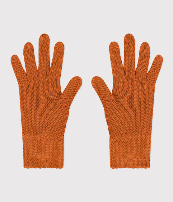 Gants en tricot enfant garçon-fille marron ECUREUIL