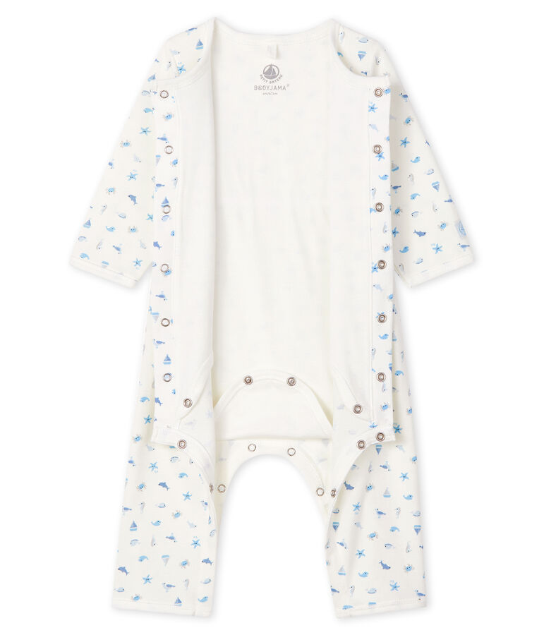 Bodyjama sans pieds b&eacute;b&eacute; en c&ocirc;te blanc/multicouleur