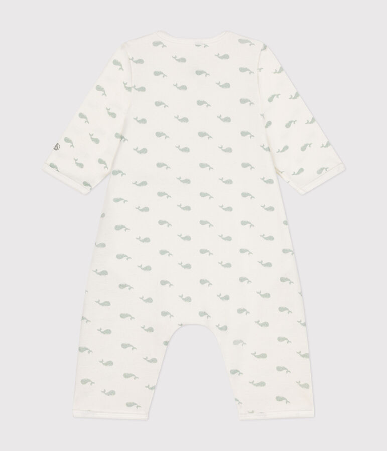 Bodyjama sans pieds en coton b&eacute;b&eacute; blanc/vert