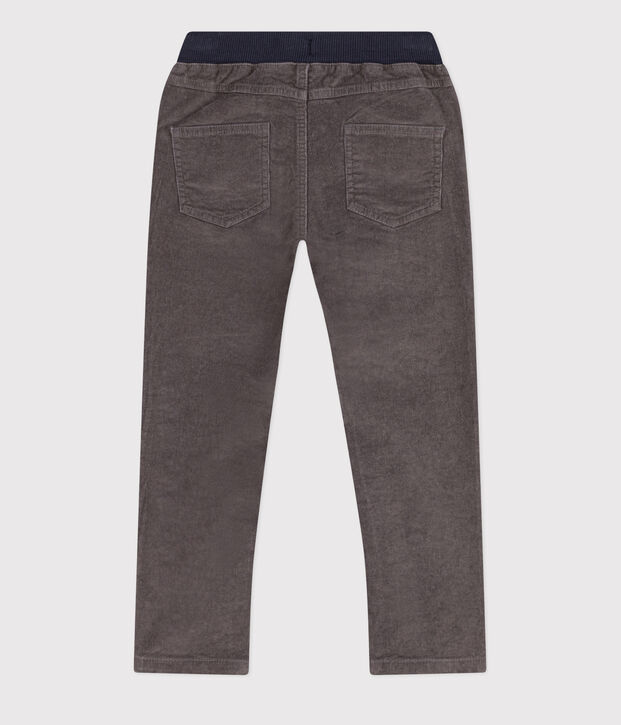 Pantalon droit en velours moyen enfant fille / gar&ccedil;on gris