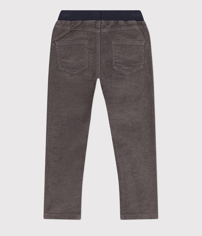 Pantalon droit en velours moyen enfant fille / gar&ccedil;on gris BONGRIS