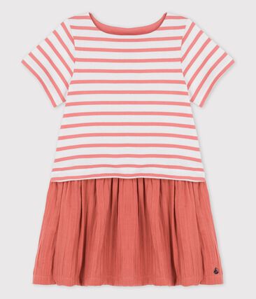 PETIT BATEAU - Robe en jersey et gaze de coton bio enfant fille