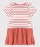 Robe en jersey et gaze de coton bio enfant fille blanc MARSHMALLOW/ PAPAYE