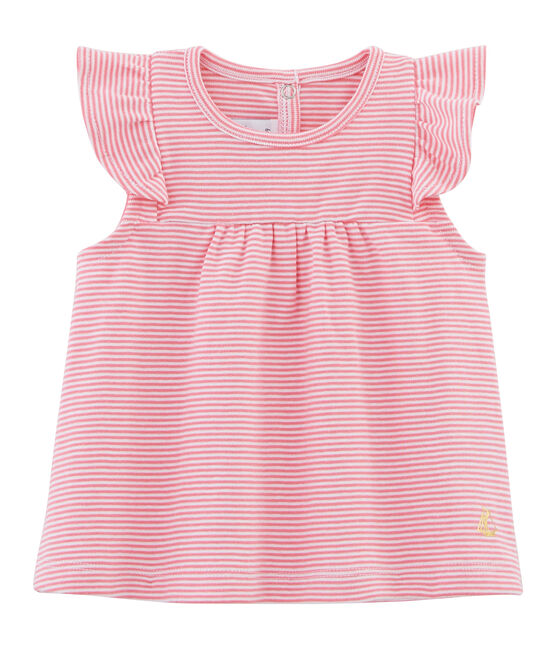 Blouse rayée bébé fille rose JOUE/blanc ECUME