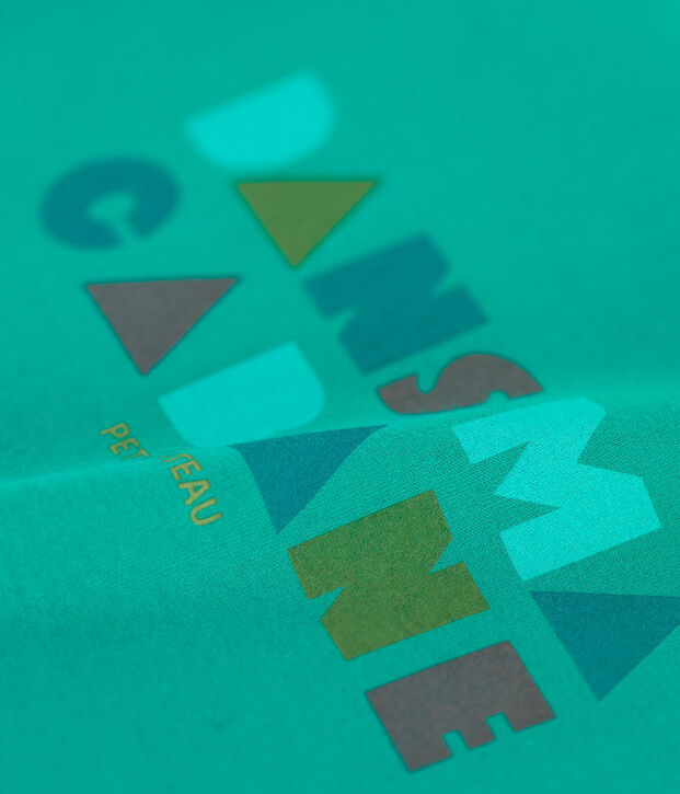 T-shirt manches courtes en coton enfant gar&ccedil;on vert