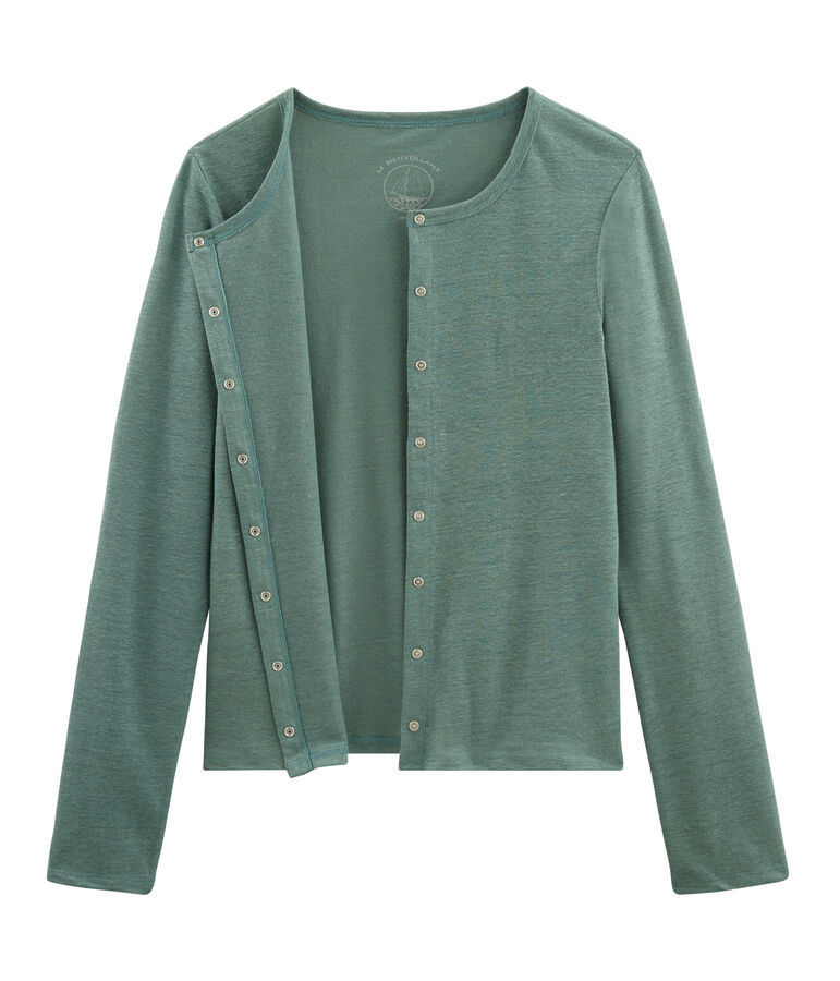 Cardigan femme en lin vert BRUT