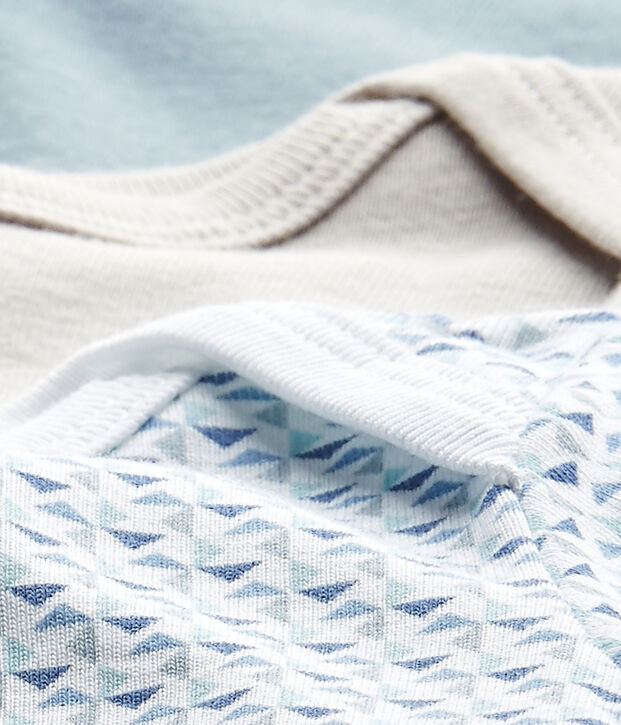 Lot de 3 bodies b&eacute;b&eacute; gar&ccedil;on manches courtes blanc