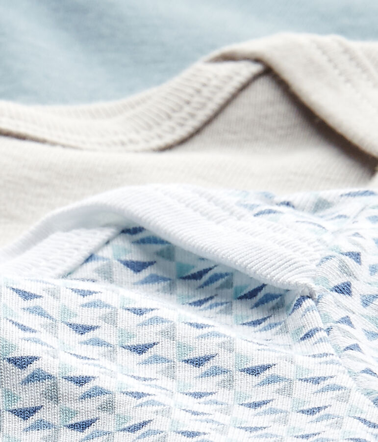 Lot de 3 bodies b&eacute;b&eacute; gar&ccedil;on manches courtes blanc