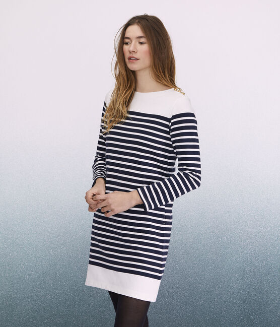 Robe marinière Femme bleu SMOKING/blanc MARSHMALLOW