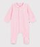 Pyjama bébé en velours à col uni rose MARQUISE