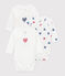 Lot de 3 bodies croisés manches longues en coton cœurs rayé bébé variante 1