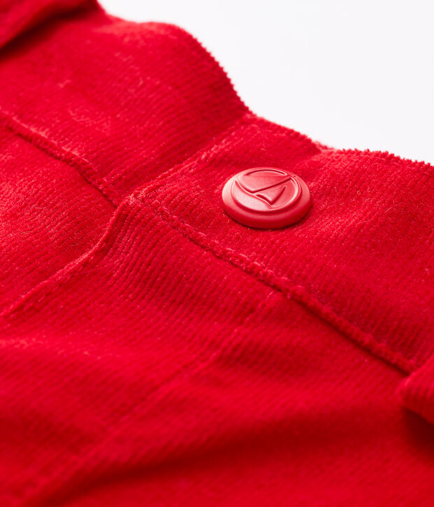Pantalon en velours b&eacute;b&eacute;. rouge