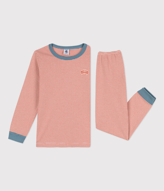Pyjama milleraies en coton enfant rose BRANDY/blanc MARSHMALLOW