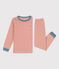 Pyjama milleraies en coton enfant rose BRANDY/blanc MARSHMALLOW