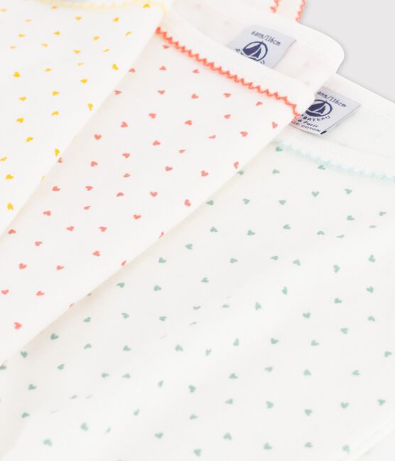 Lot de 3 chemises à bretelles mini coeurs petite fille en coton variante 1