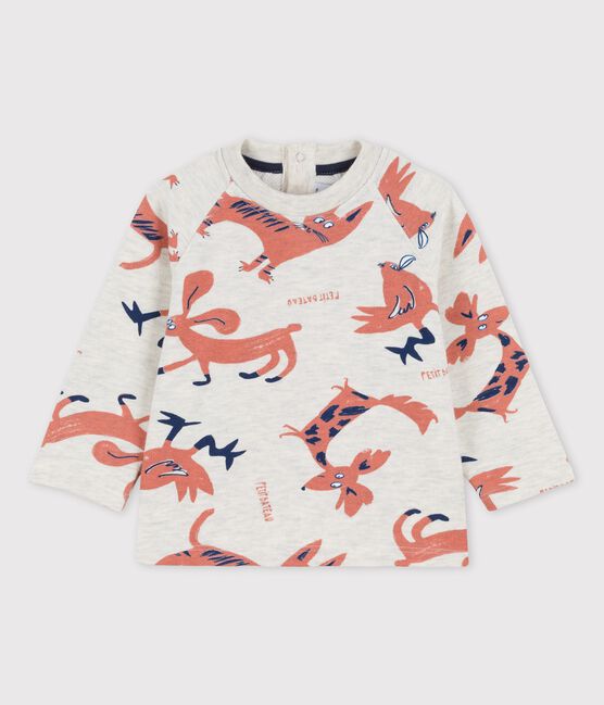 Sweatshirt imprimé animaux en molleton bébé beige MONTELIMAR/blanc MULTICO