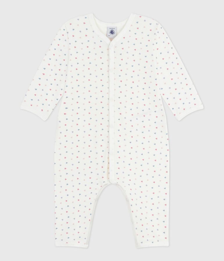 Pyjama b&eacute;b&eacute; sans pieds en coton imprim&eacute; MARSHMALLOW/ ADRIATIC