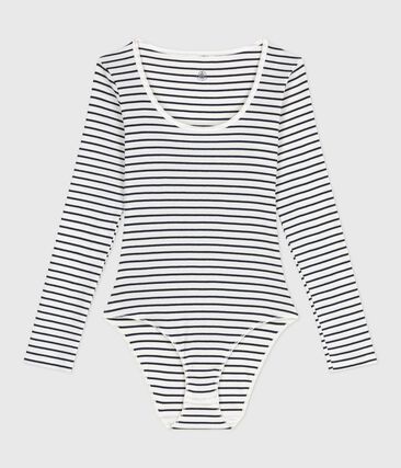 Body femme en coton et elasthanne à rayures
