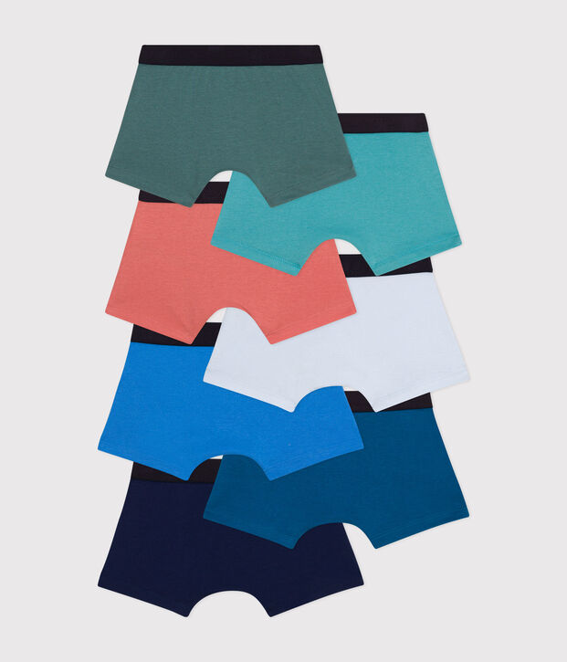 Lot de 7 boxers unis en coton enfant multicouleur
