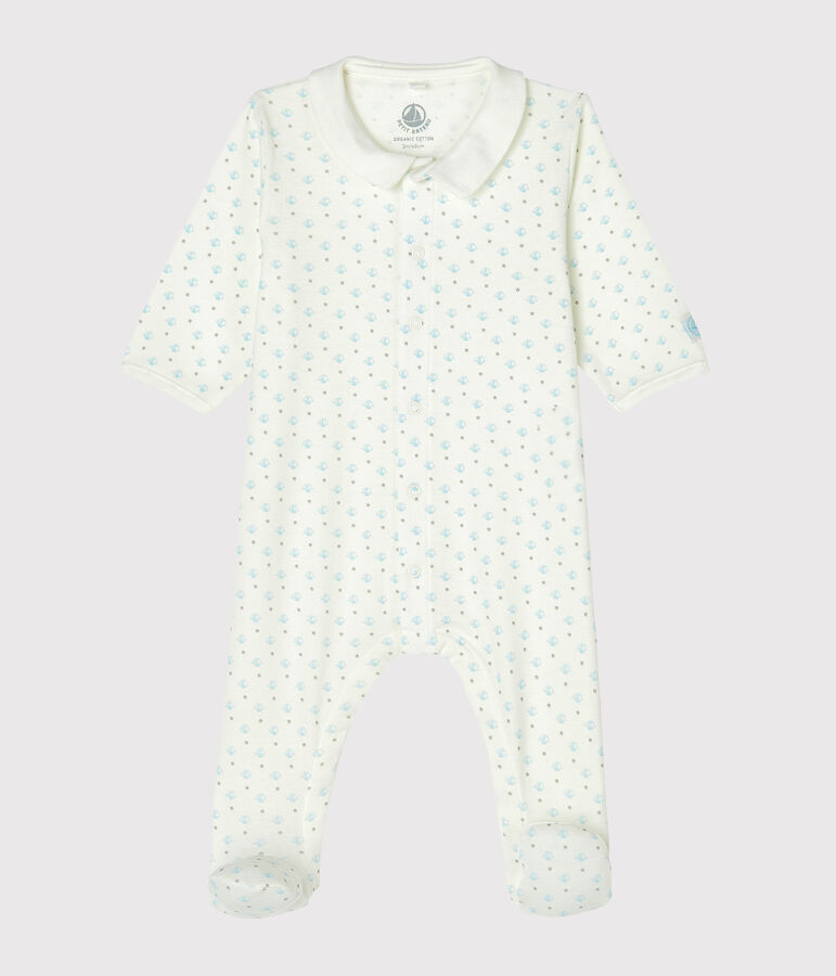 Dors bien b&eacute;b&eacute; gar&ccedil;on en c&ocirc;te blanc MARSHMALLOW/blanc MULTICO